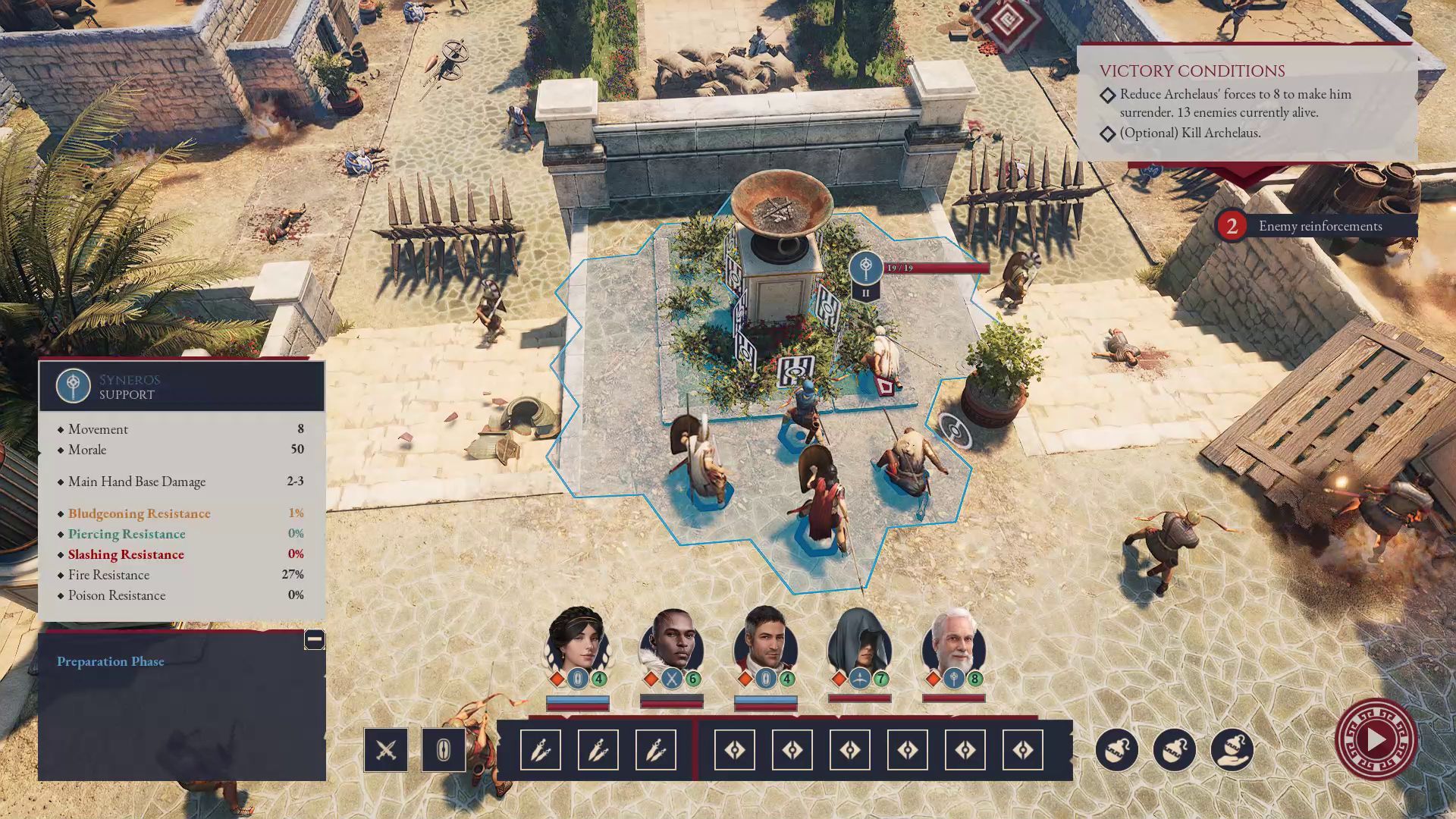 Expeditions Rome Combat Positioning at the Start