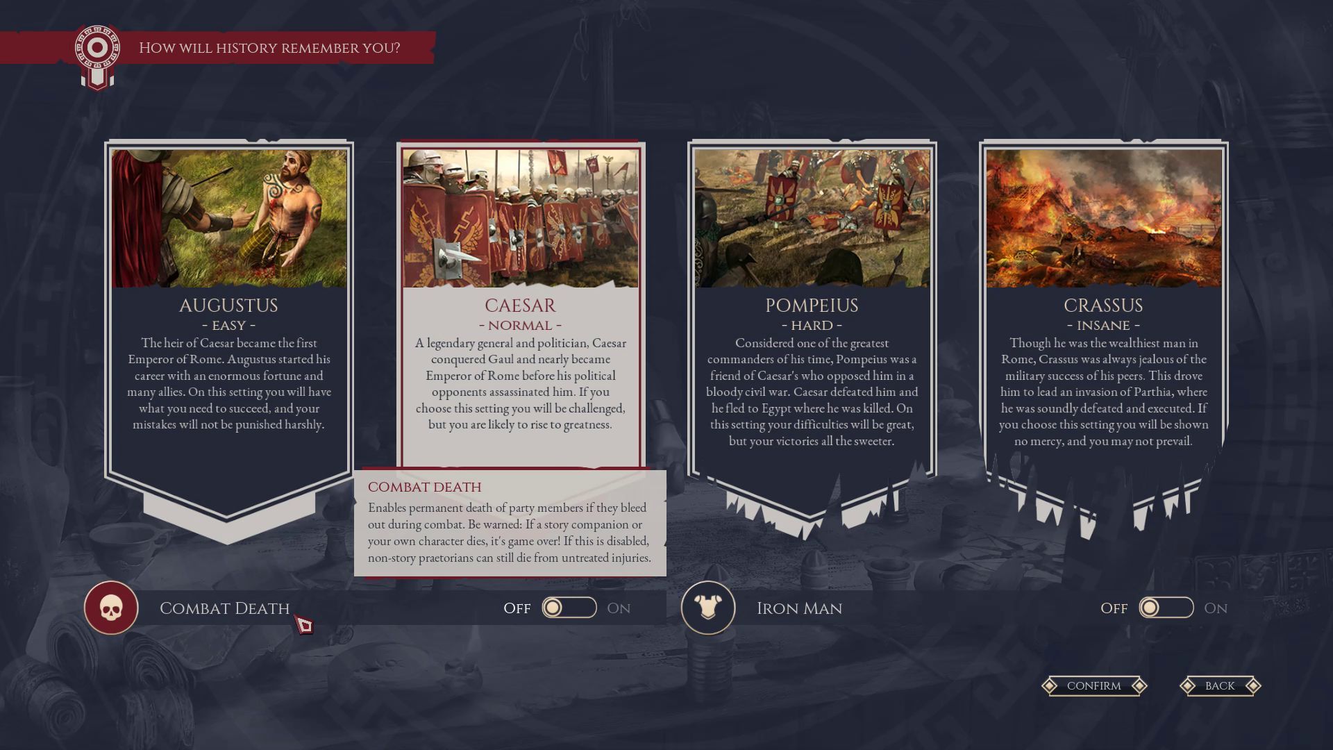 Expeditions Rome Difficulty Modes