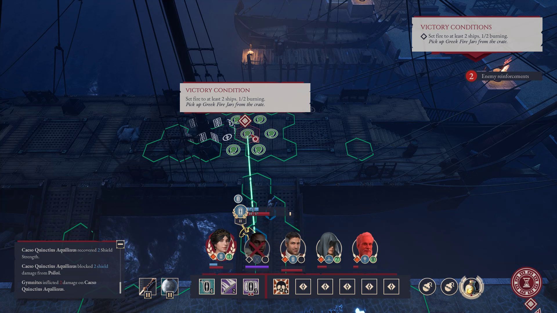 Expeditions Rome Throwing Tactical Item in Combat
