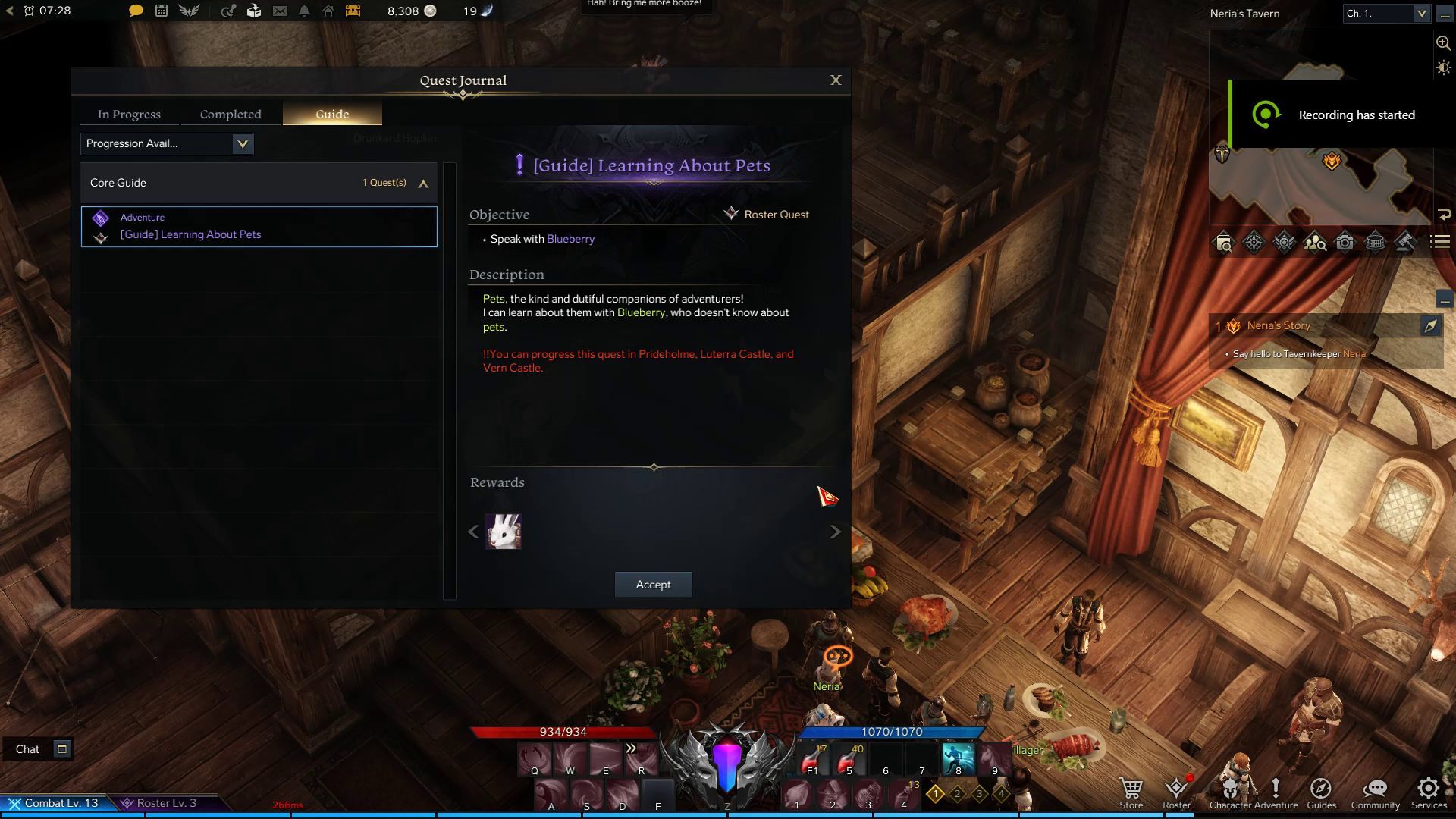 Lost Ark Learning About Pets Guide Quest