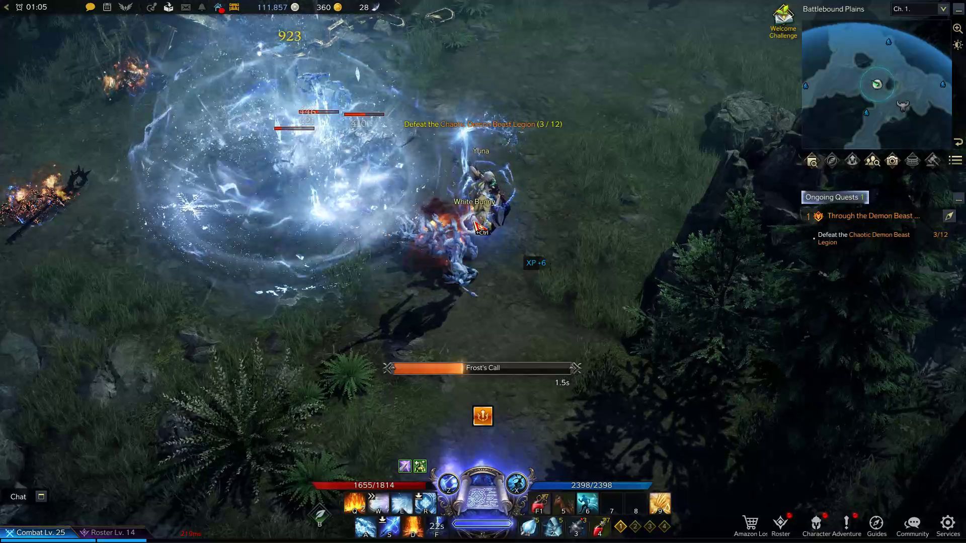 Sorceress Advanced Class Frost&rsquo;s Call Skill in Combat