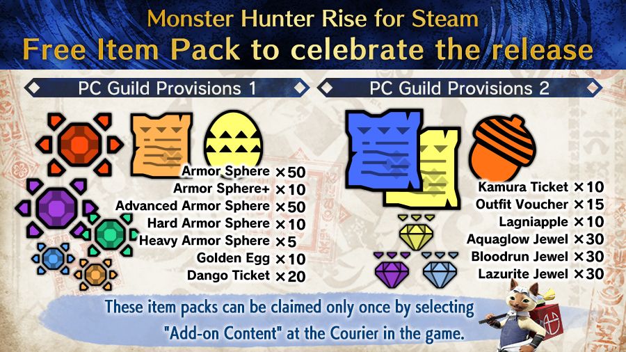 Monster Hunter Rise PC x Twitch Campaign Huntathon: How to Gain Free Item Packs and Hunter’s Guild Gift Set