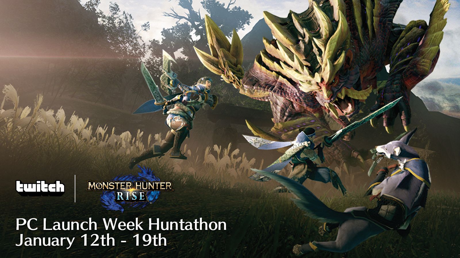 Monster Hunter Rise PC x Twitch Campaign Huntathon: How to Gain Free Item Packs and Hunter’s Guild Gift Set