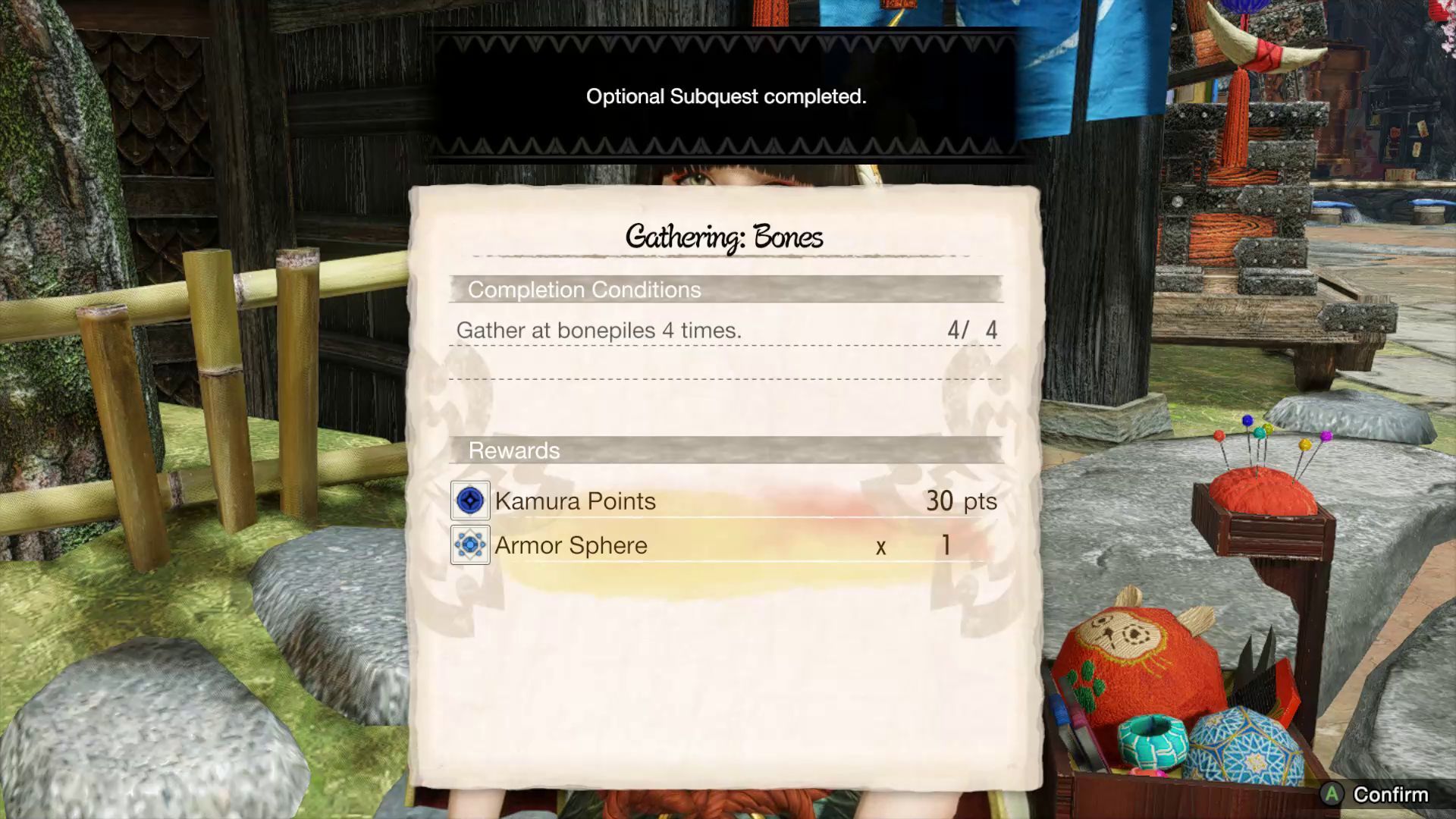 Monster Hunter Rise Optional Subquests for the Armor Sphere