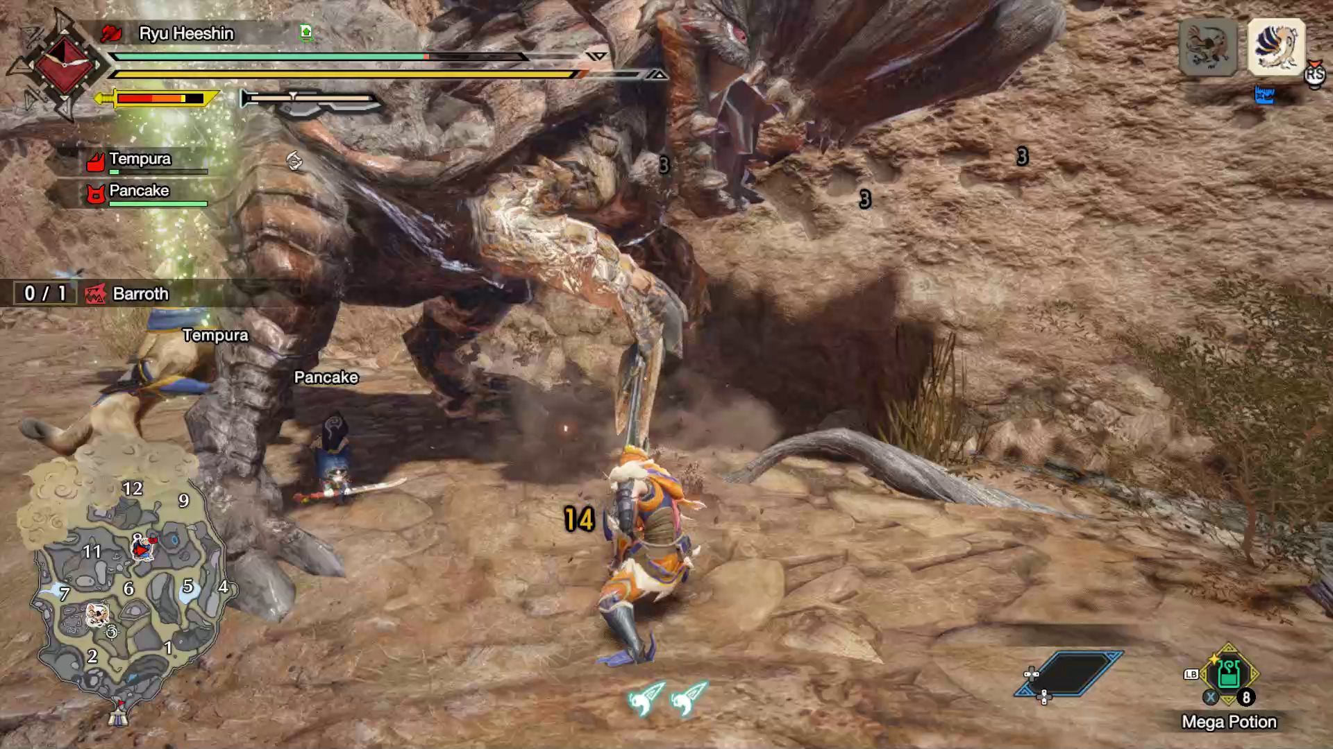 Monster Hunter Rise Switch Axe Combat Against the Barroth