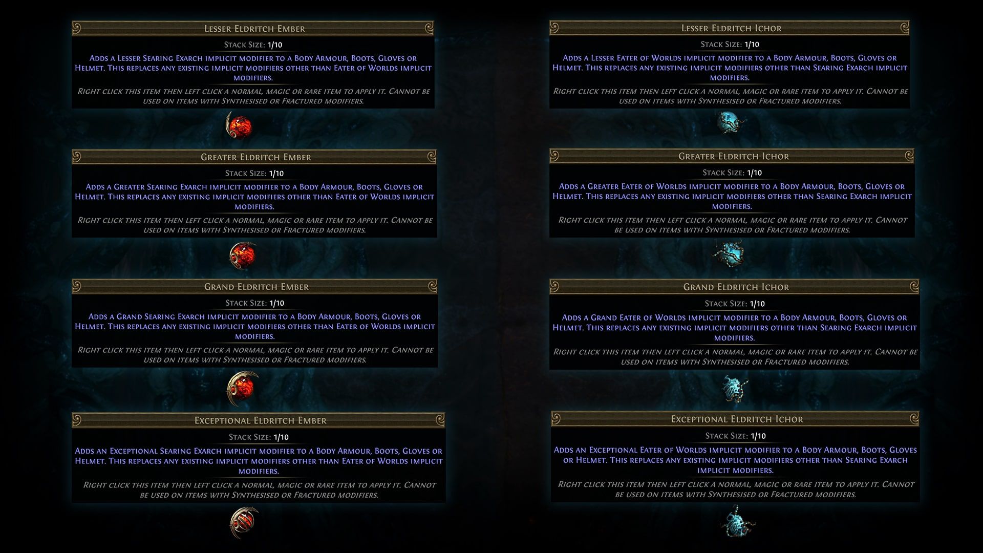 New Eldritch Currencies