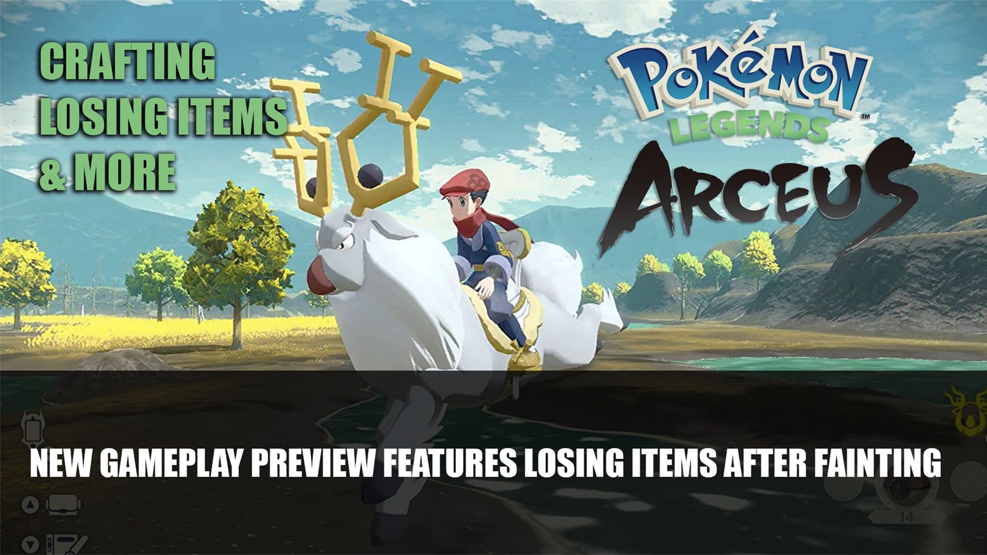 Pokemon Legends Arceus New Gameplay Preview Features Losing Items After Fainting