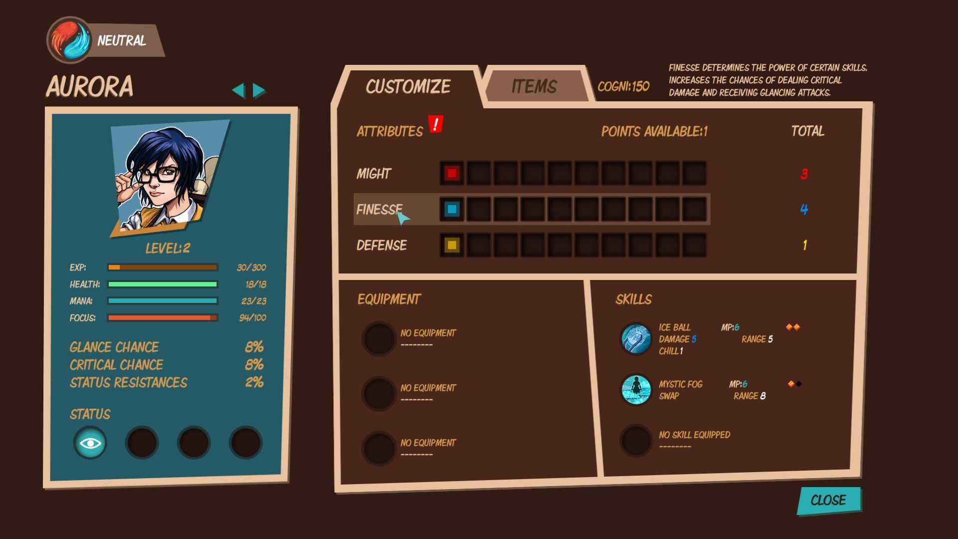 Reverie Knights Tactics Aurora Character UI
