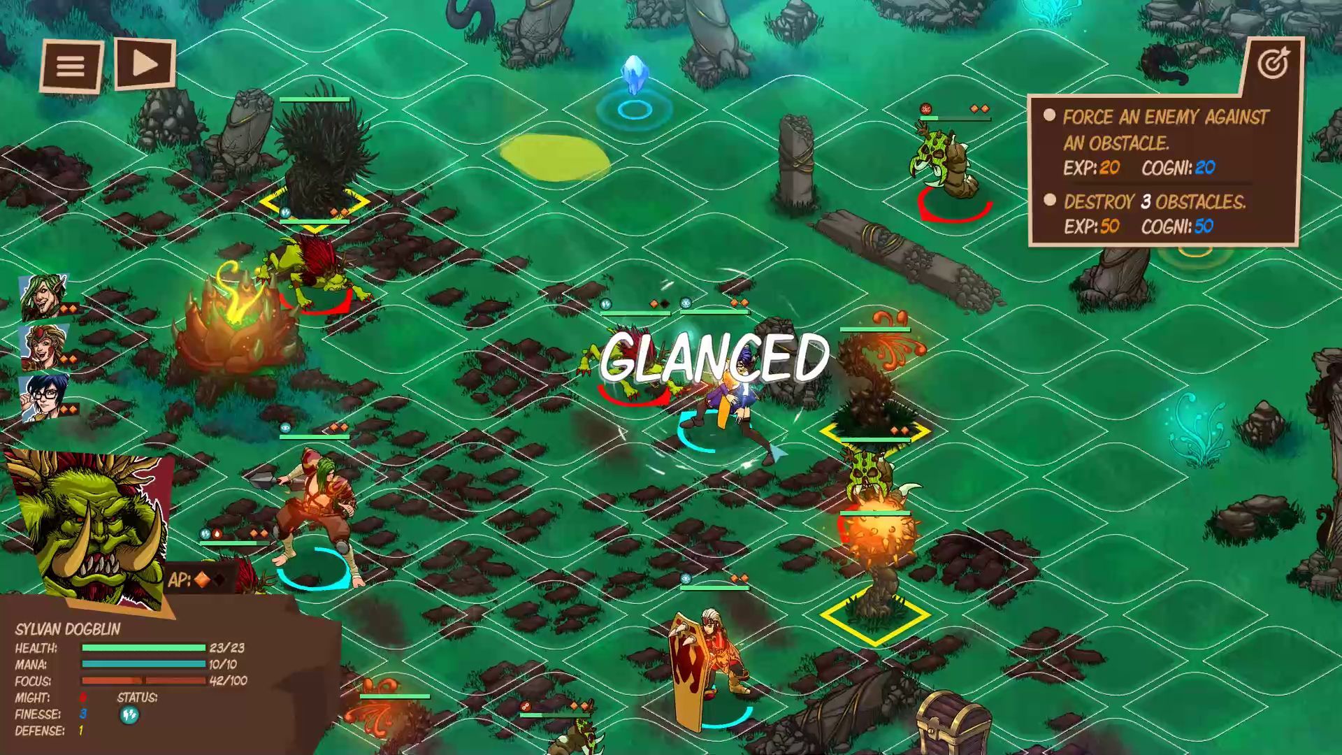 Reverie Knights Tactics Glanced Attacks in Combat