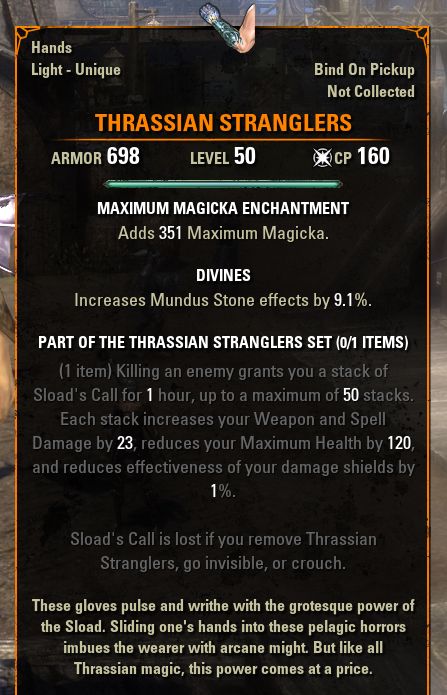 ESO Thrassian Stranglers Mythic Item