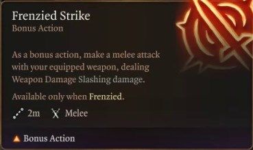 Baldur&rsquo;s Gate 3 Barbarian Berserker Frenzied Strike