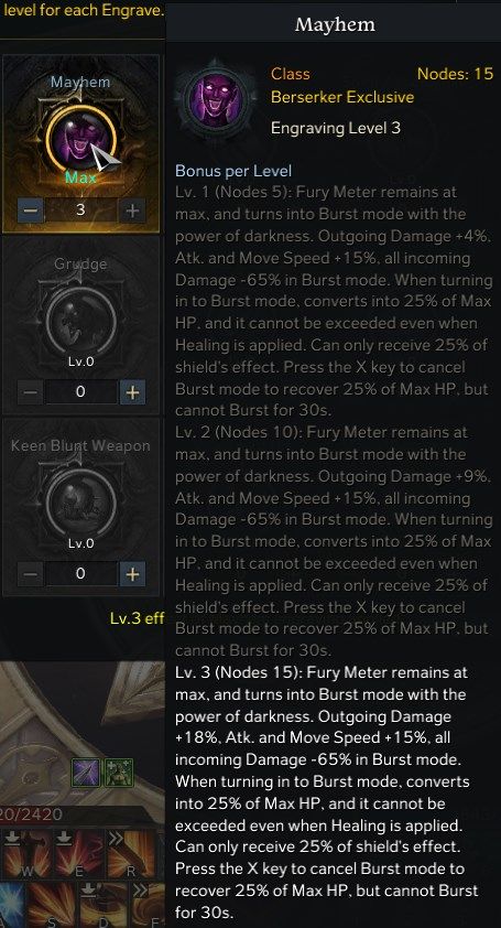 Lost Ark Berserker Mayhem Engraving and Playstyle