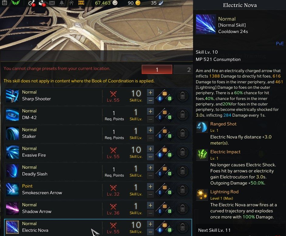 Lost Ark Sharpshooter Electric Nova Skill