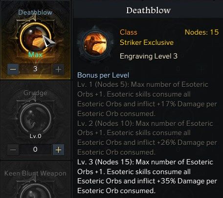 Lost Ark Striker Deathblow Engraving and Playstyle