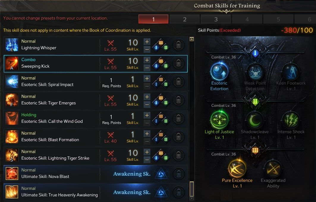 Lost Ark Striker Skills and Tripods
