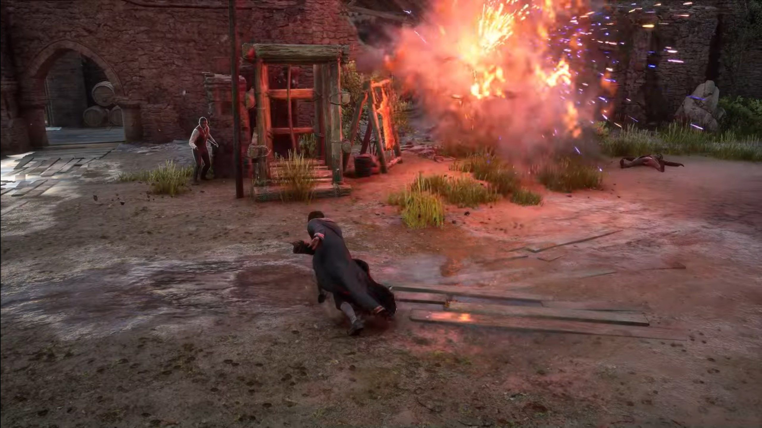 Hogwarts Legacy Gameplay Impressions Throwing a Barrel in Combat
