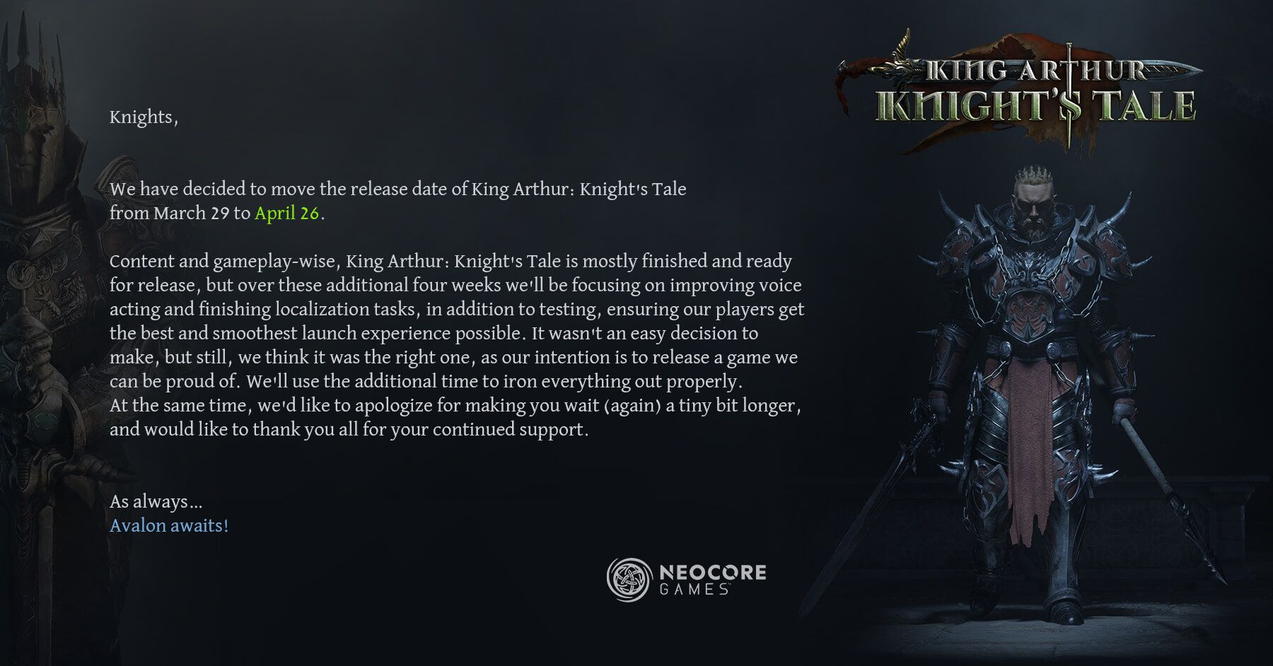 King Arthur Knight’s Tale Release Date Moved to April 26, 2022