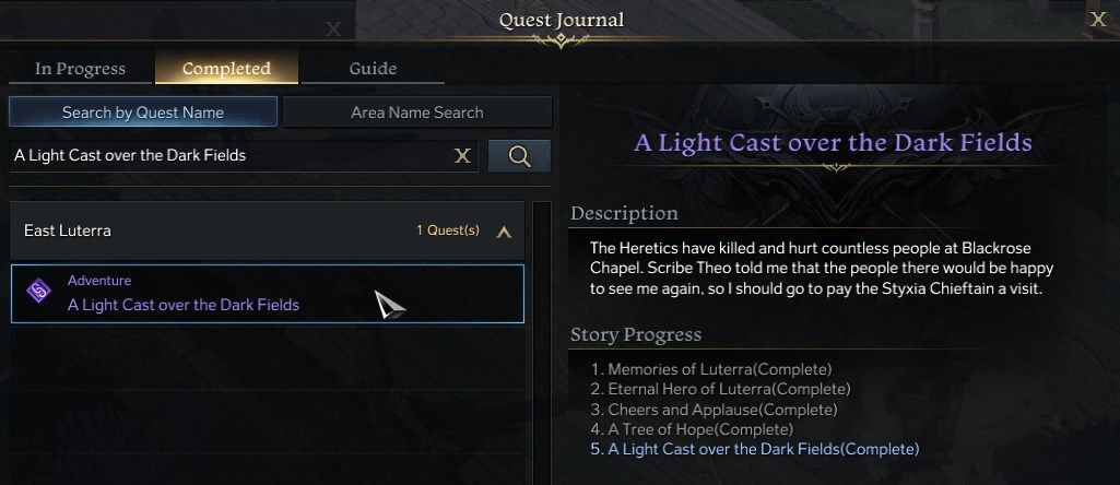 Lost Ark Skill Points Guide A Light Cast Over the Dark Fields Purple Quest