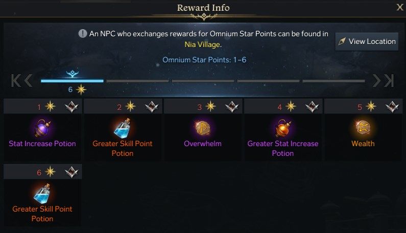 Omnium Star Collectible Rewards