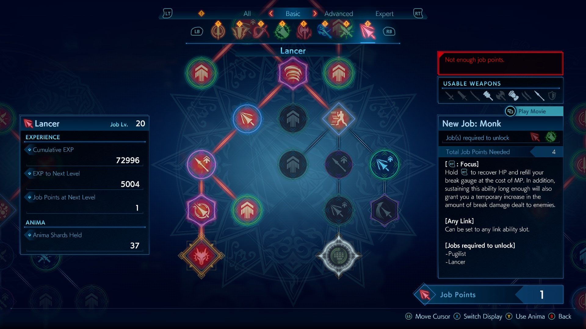 Monk Advanced Job (Lancer Job Tree)
