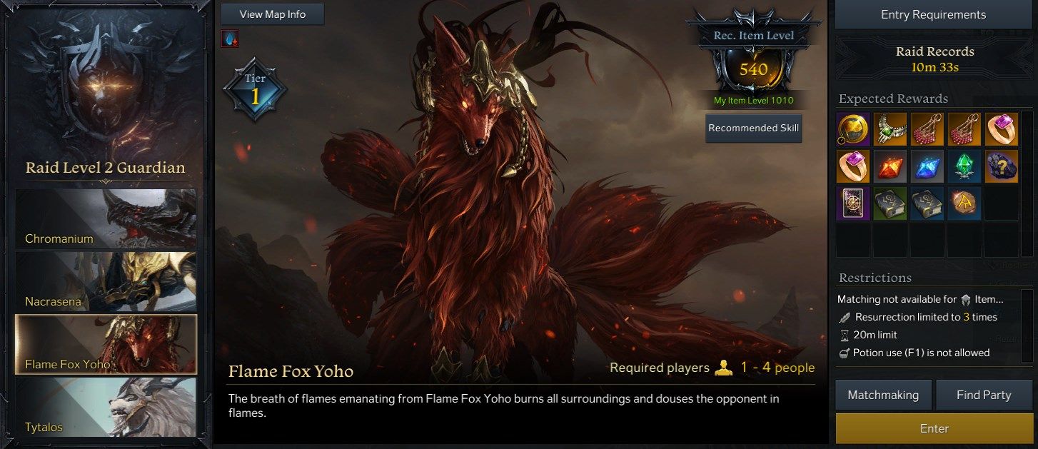 Flame Fox Yoho Lost Ark Boss Guide Flame Fox Yoho Level 2 Guardian Raid Boss