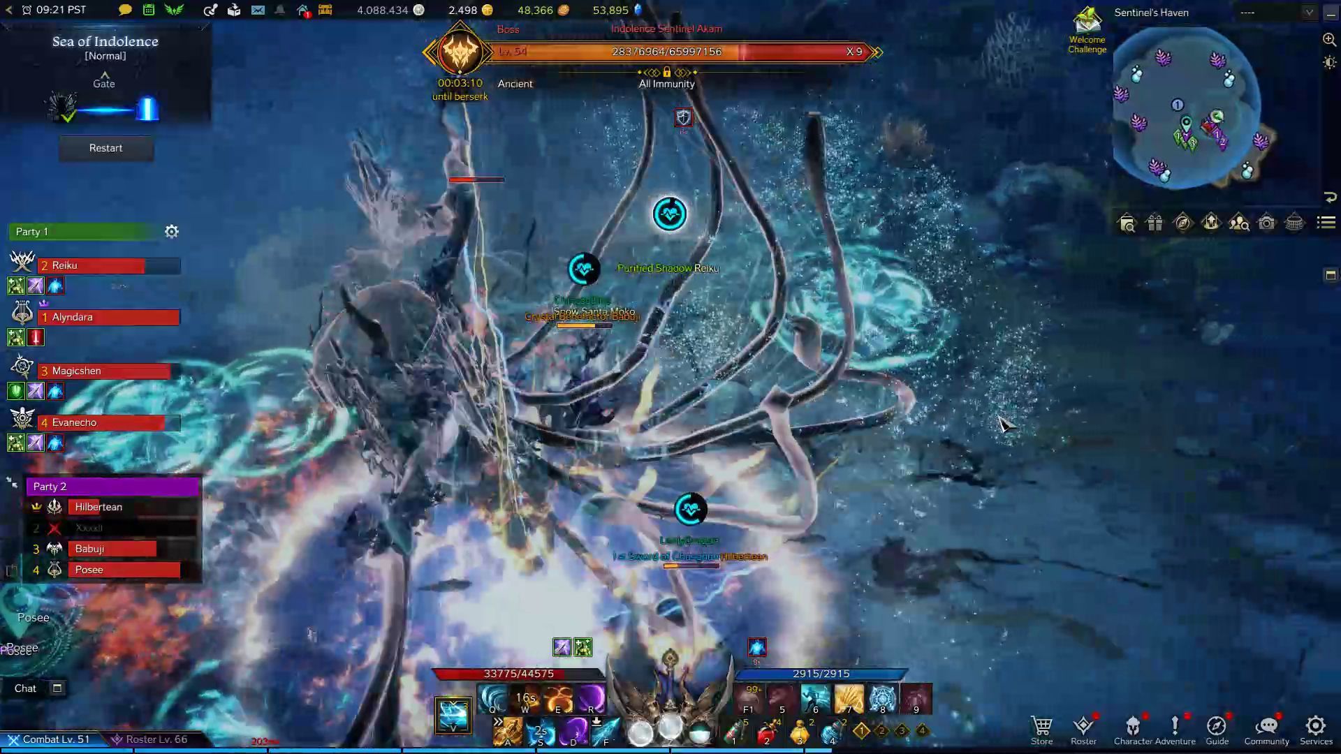 Indolence Sentinel Akam Water Geysers Skill