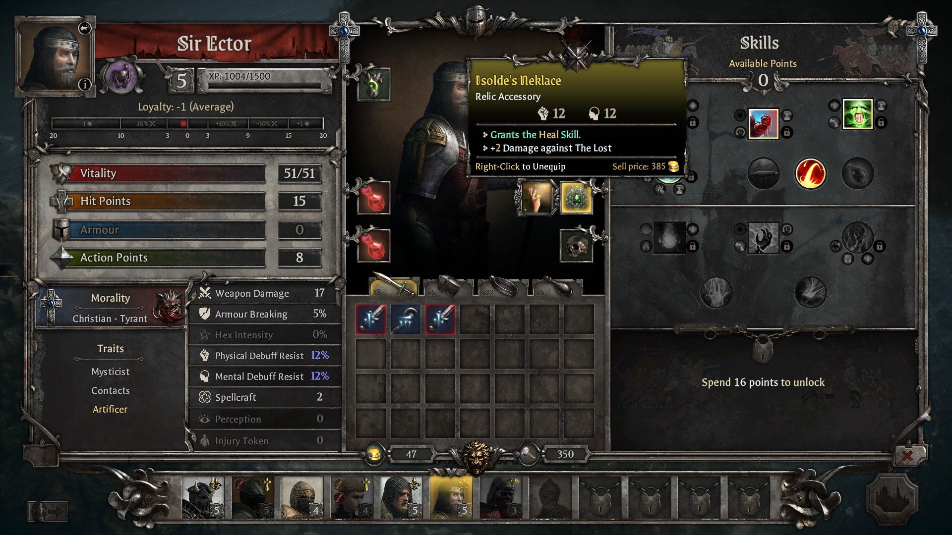 Isolde&rsquo;s Necklace in Sir Ector&rsquo;s Equipment