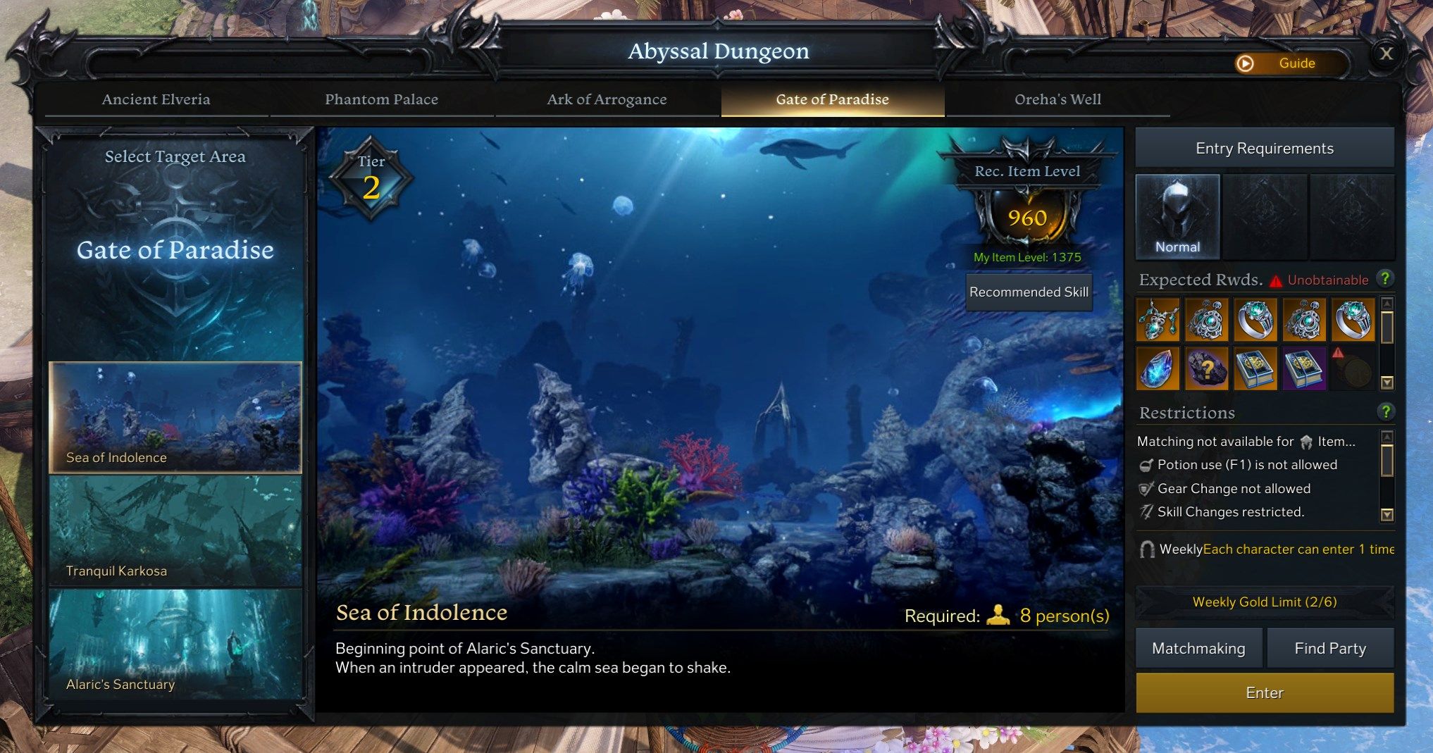 Sea of Indolence Lost Ark Guide Sea of Indolence Tier 2 Abyssal Dungeon