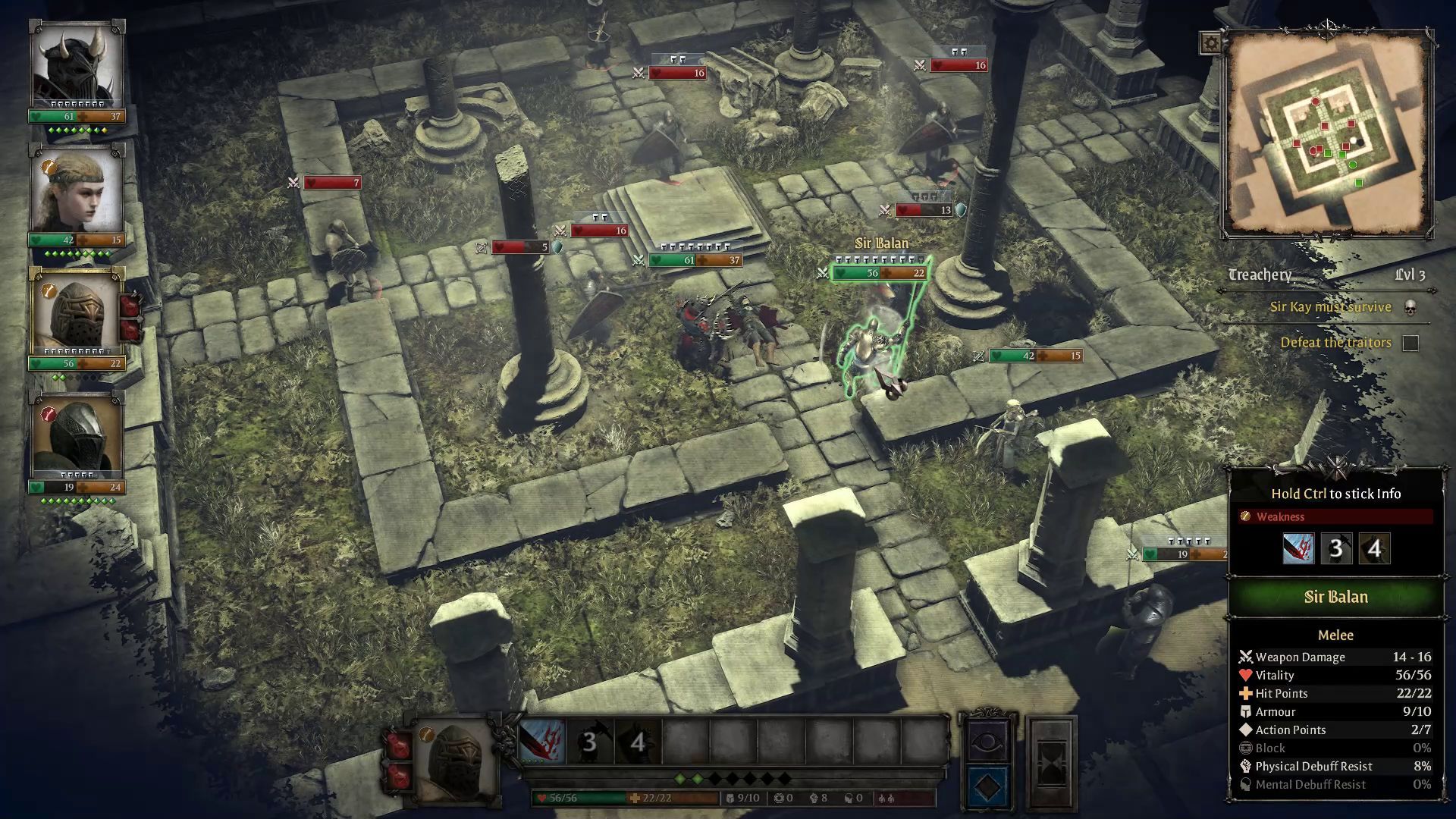 Sir Balan Defensive Stat Skill in Combat