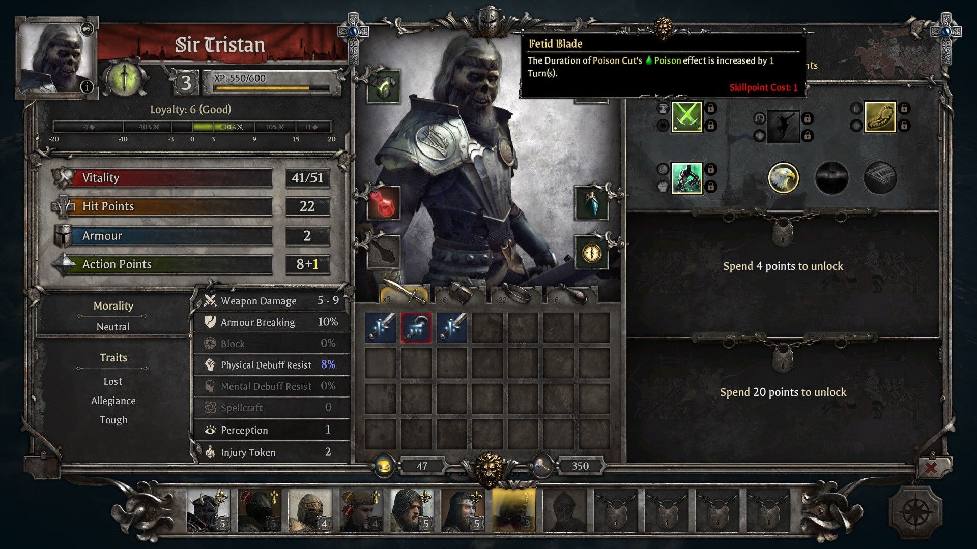 Sir Tristan Vanguard Class Skills