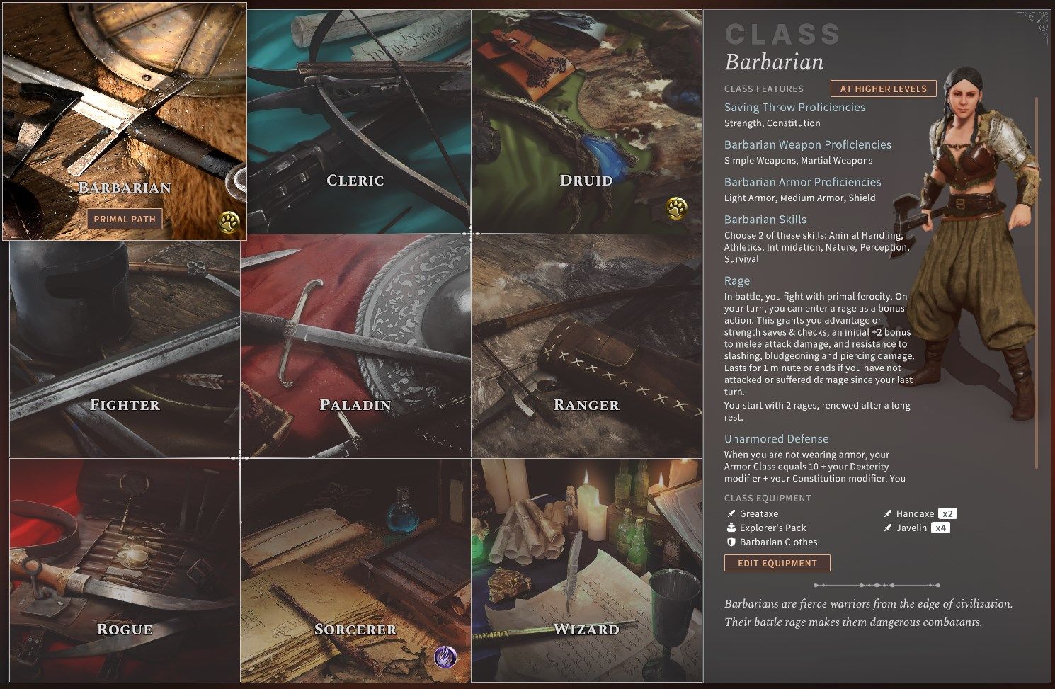 Solasta Lost Valley DLC Overview Impressions Barbarian Class from the Primal Calling DLC