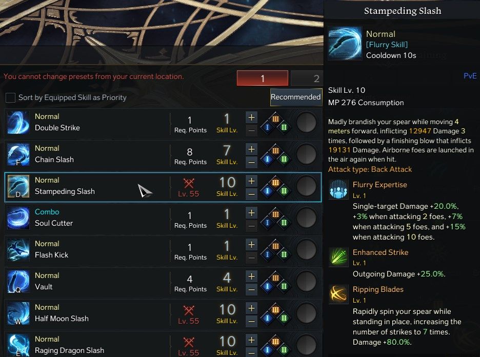 Stampeding Slash Skill