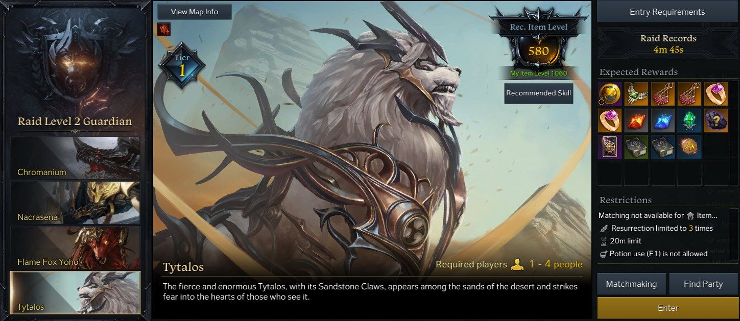 Tytalos Lost Ark Boss Guide Tytalos Level 2 Guardian Raid Boss