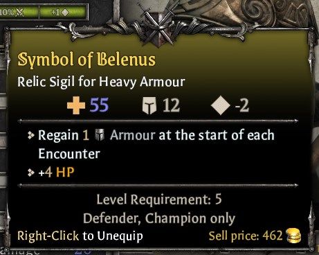 Champion Equipment - Symbol of Belenus Heavy Armour