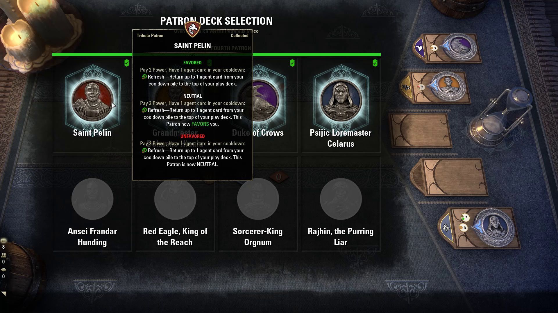 ESO Patron Deck Selection