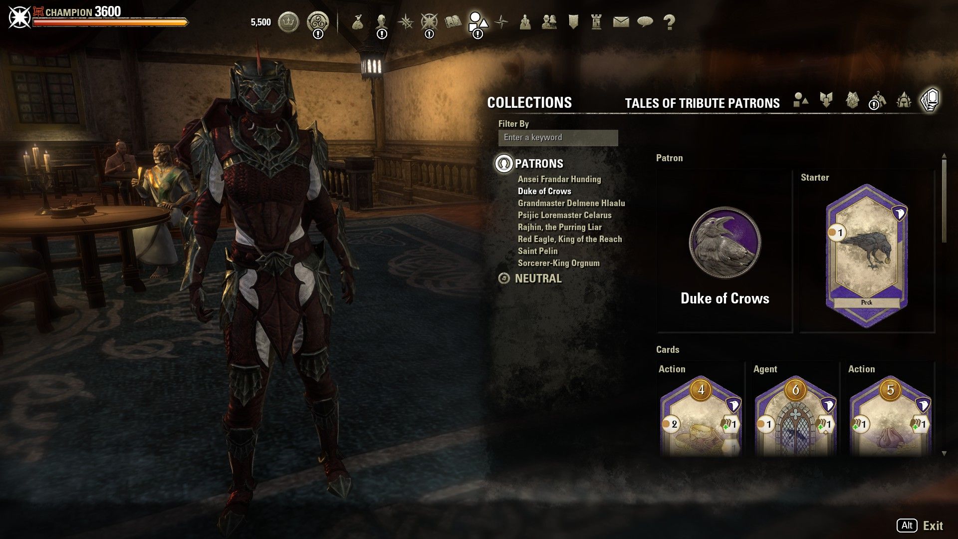 ESO Tales of Tribute Duke of Crows Patron