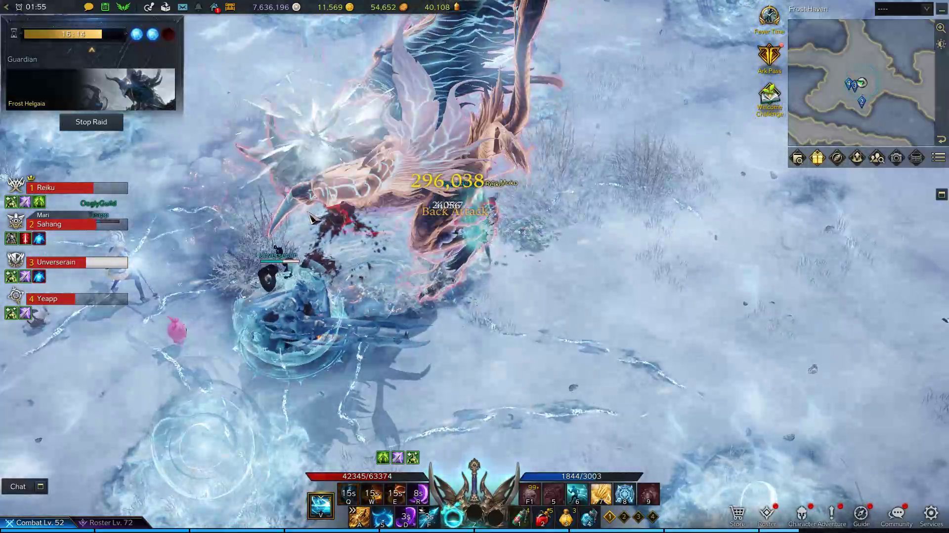 Frost Helgaia - Attacking the Boss in Combat