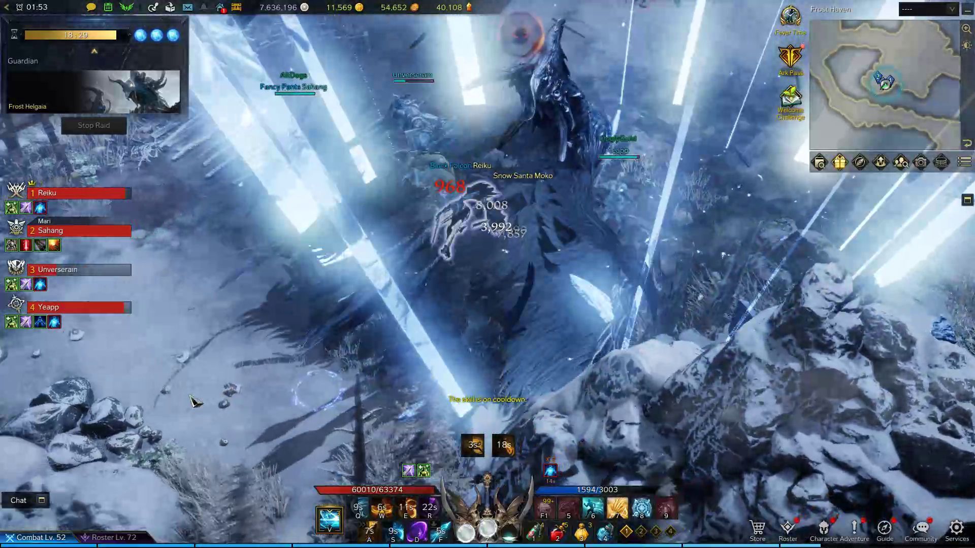 Frost Helgaia Lost Ark Boss Guide - Head Fling Skill in Combat