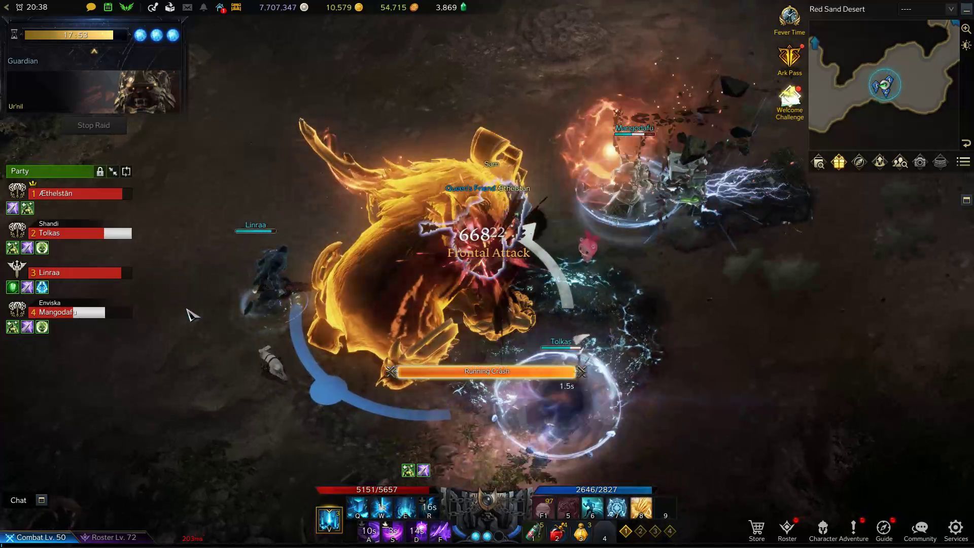 Lost Ark Destroyer Running Crash Skill in Combat
