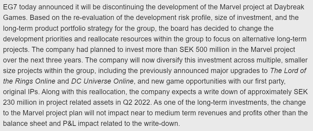 Marvel MMORPG from DC Universe Devs Has Been Cancelled