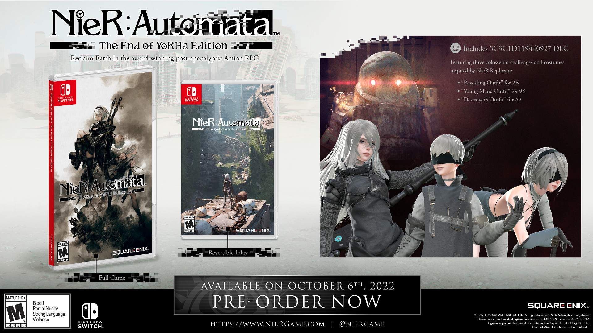 NieR Automata The End of YoRHa Edition Heads to Switch on October 6th 2022