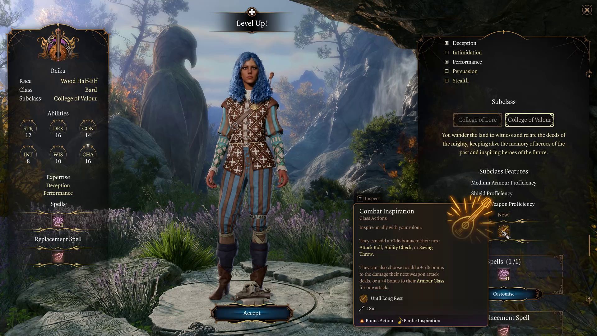 Baldur&rsquo;s Gate 3 College of Valour Bard Subclass