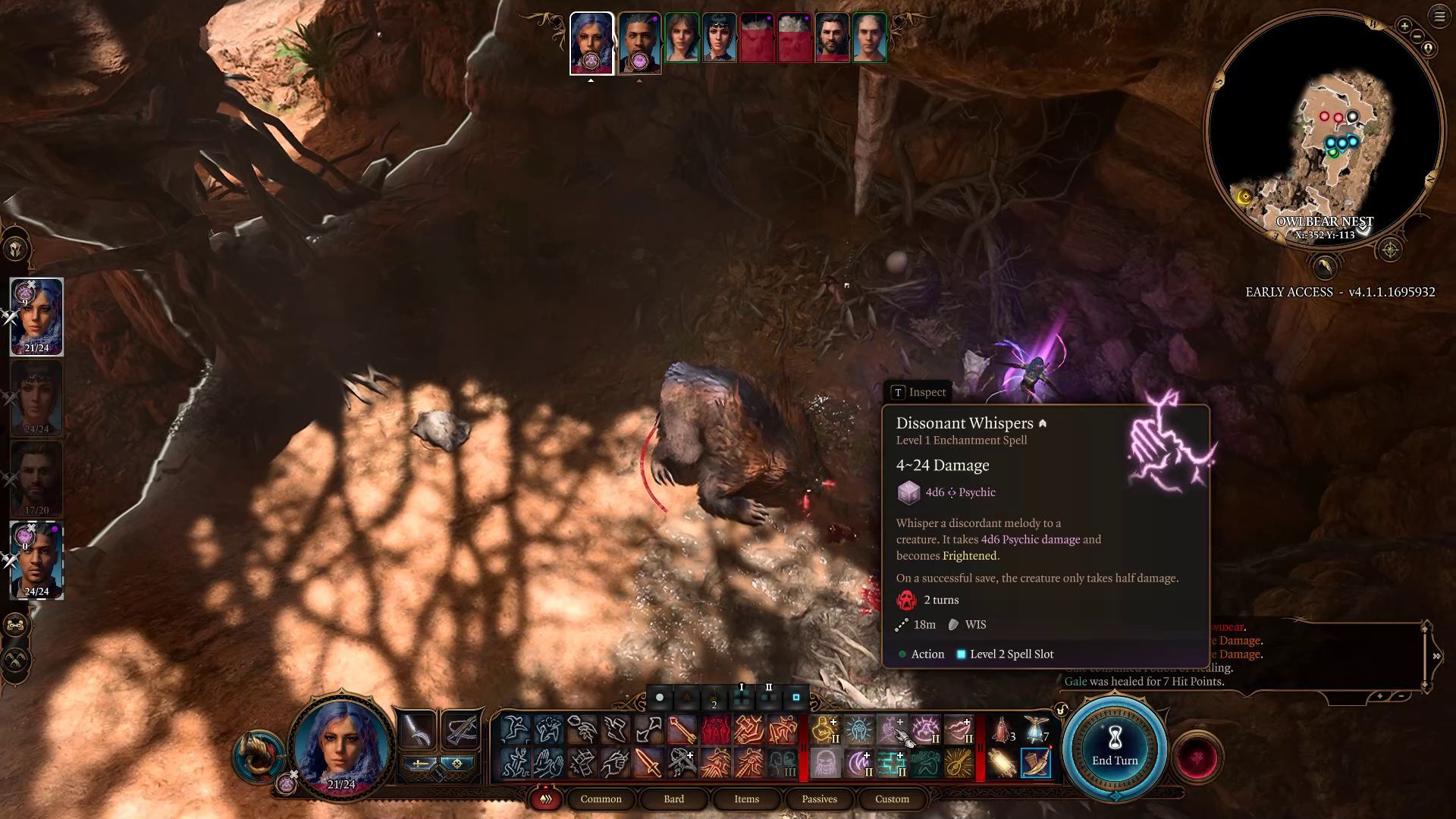 Baldur&rsquo;s Gate 3 Dissonant Whispers Spell in Combat