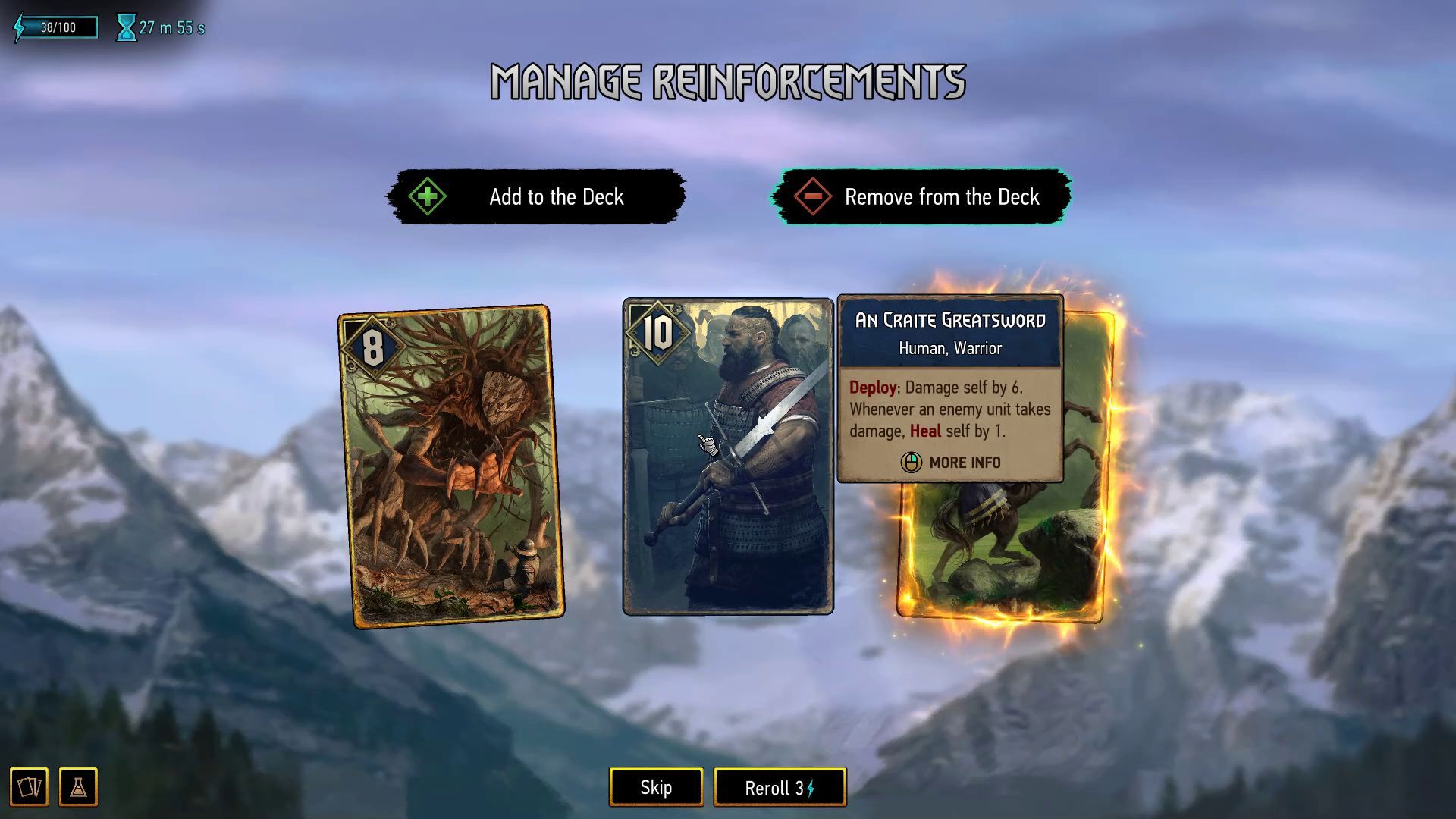 Gwent Rogue Mage Review - Manage Reinforcements After Combat