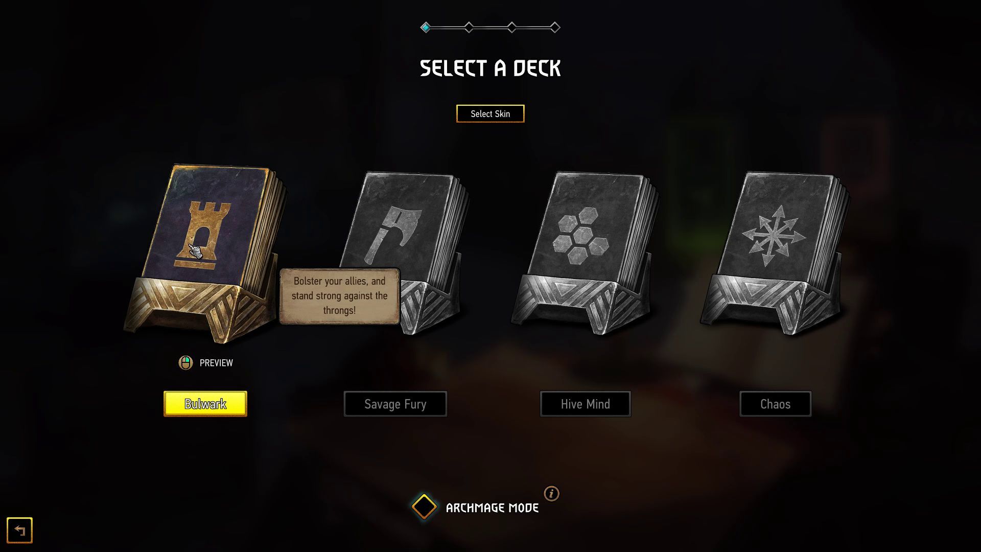 Gwent Rogue Mage Review - Selecting the Bulwark Deck