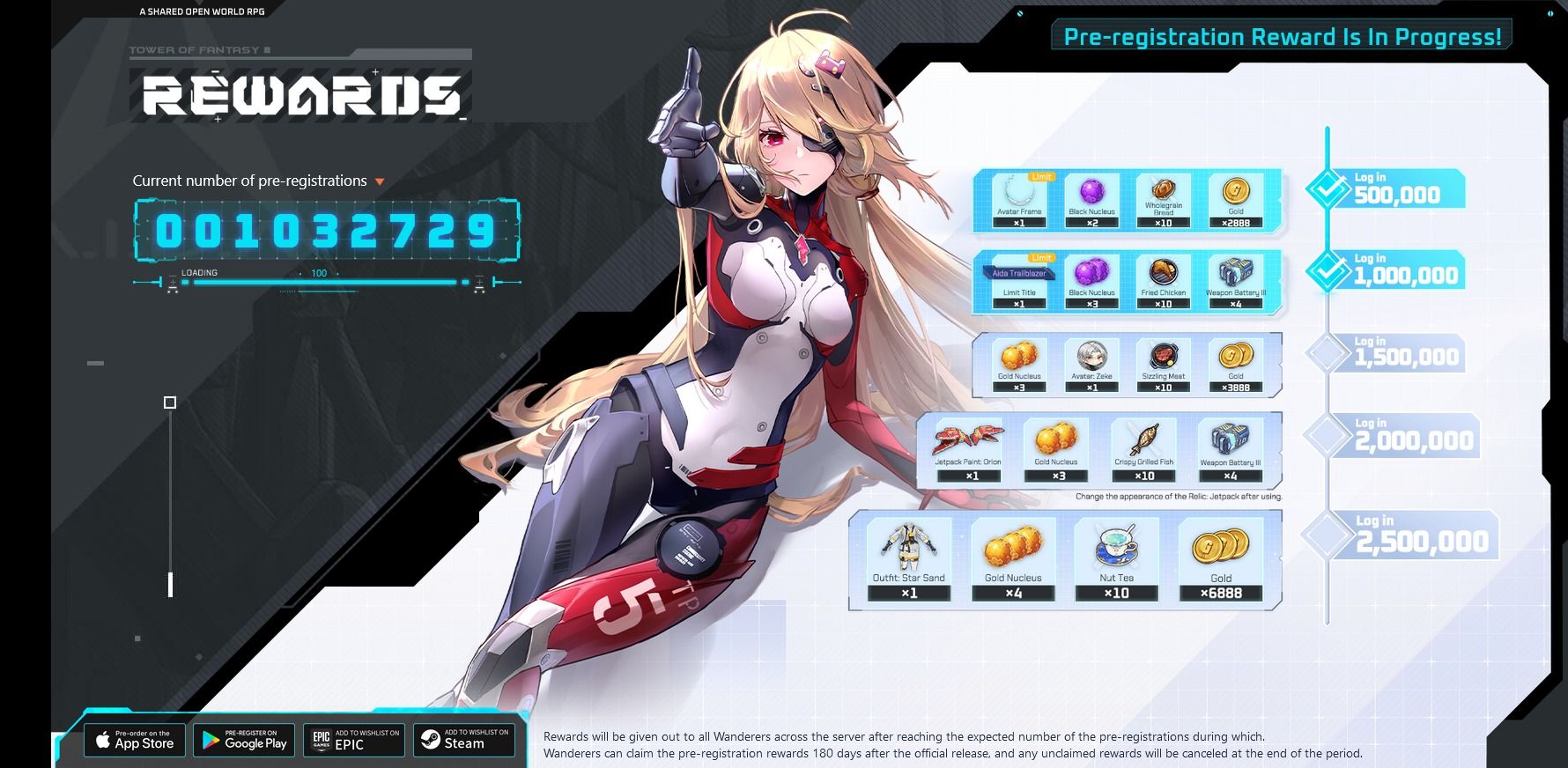 Pre-Registration Rewards