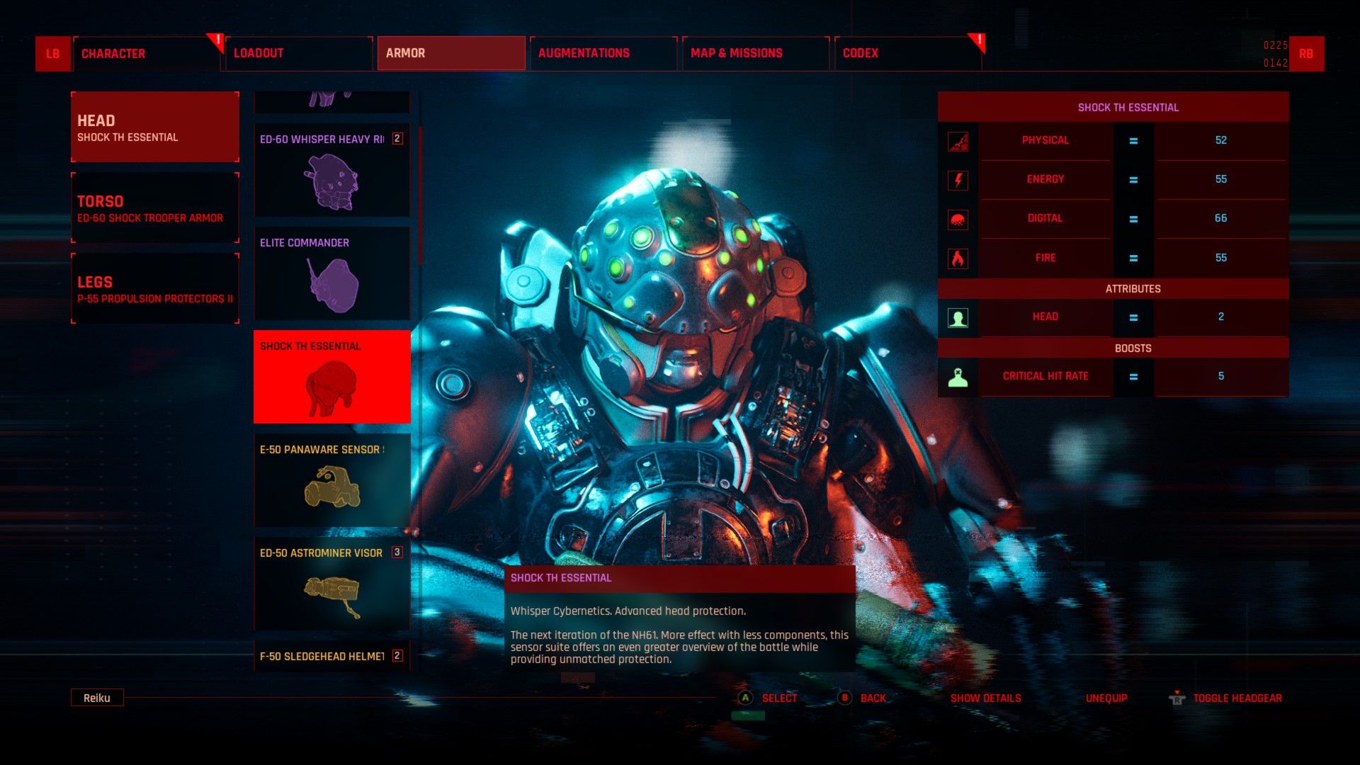 The Ascent - Shock Essential Headgear for the Rumbling Ravager Build