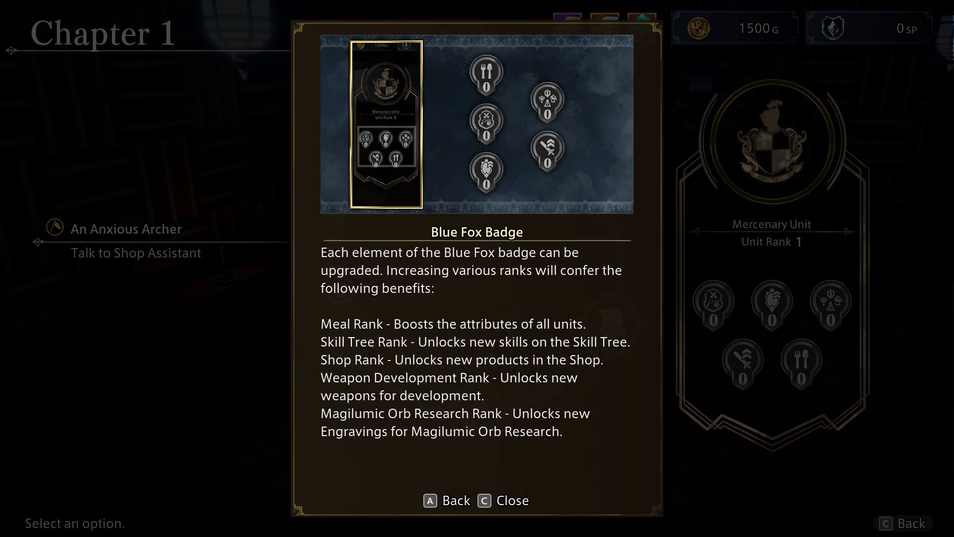 The DioField Chronicle Overview - Abilities and Blue Fox Badge