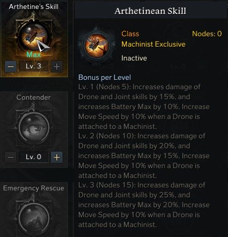 Lost Ark Machinist Arthetinean Skill Class Engraving