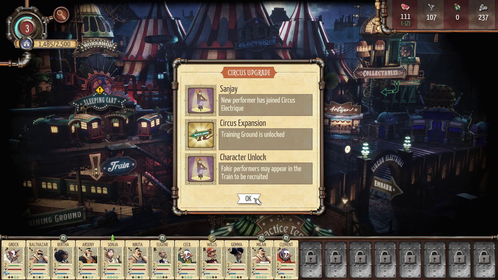 Circus Electrique - Circus Management and Upgrade